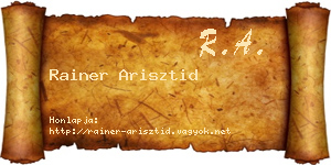 Rainer Arisztid névjegykártya